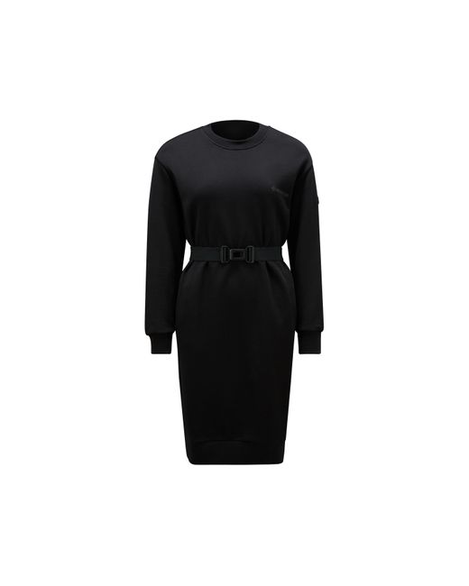 Moncler Black Belted Cotton Dress