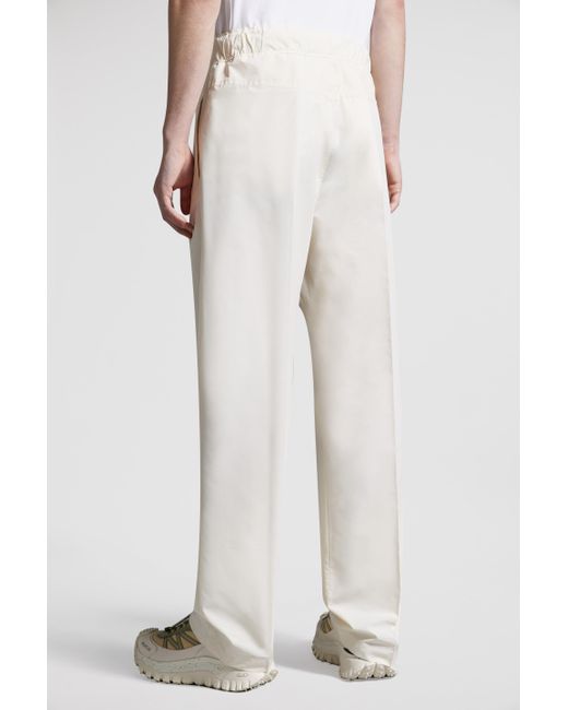 Moncler White Poplin Pants for men