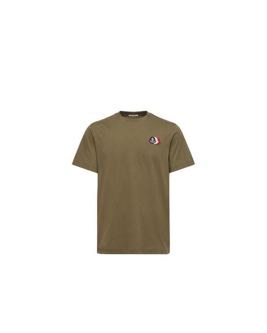 Moncler Green Moncler Logo Cotton T-Shirt for men