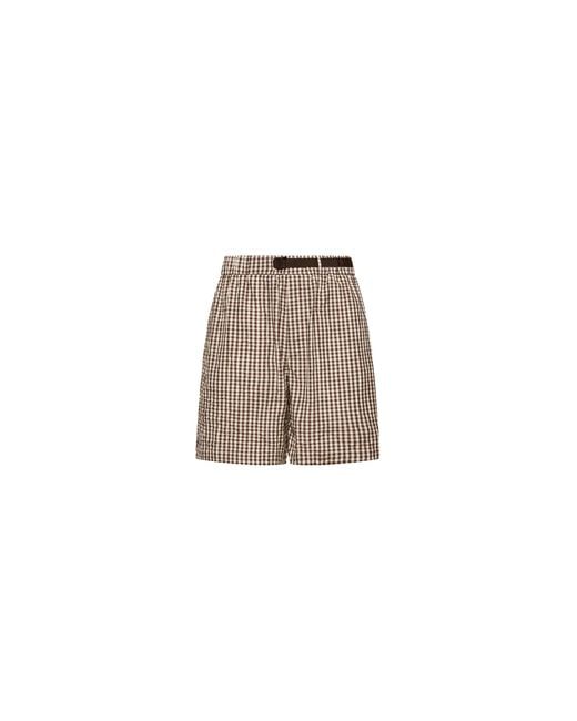 Moncler Natural Moncler Vichy Cotton Blend Shorts for men
