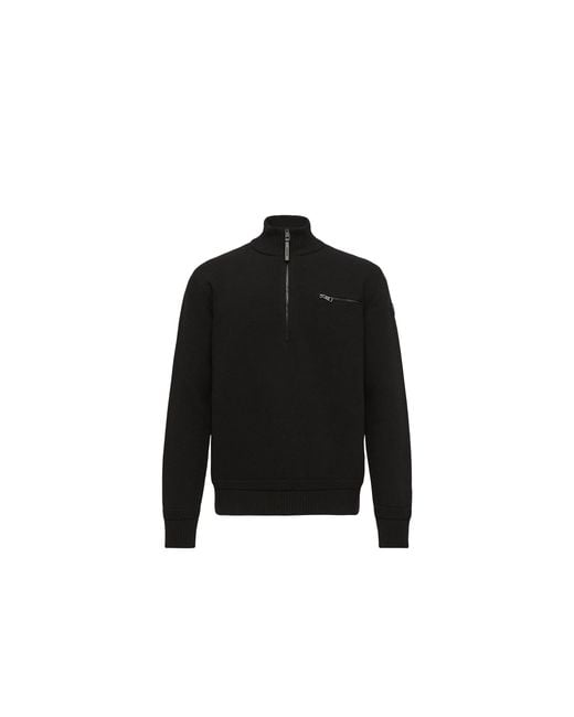 Moncler Black Moncler Wool & Cashmere Blend Polo Neck Jumper for men