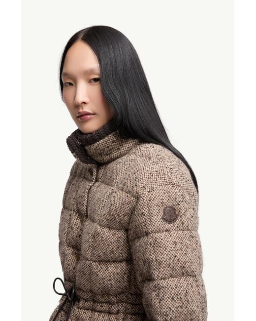 Moncler Brown Antigony Wool Blend Short Down Jacket