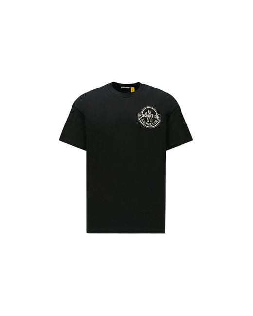 MONCLER X ROC NATION Black Logo T-Shirt for men