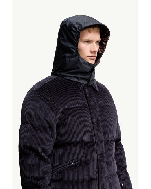 Moncler Blue Elgon Corduroy Down Ski Jacket for men