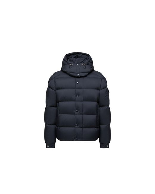 Moncler Blue Vezere Hooded Short Down Jacket for men