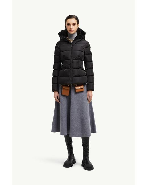 Moncler Black Avoce Hooded Short Down Jacket