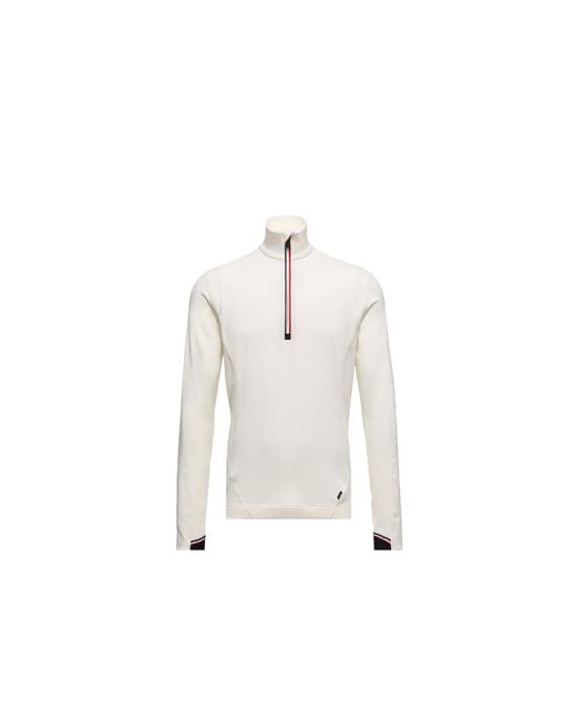 Moncler White Moncler Polartec Half-Zip Sweatshirt for men