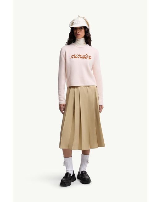 Pull En Laine Et Cachemire À Logo Brodé Moncler en coloris Pink
