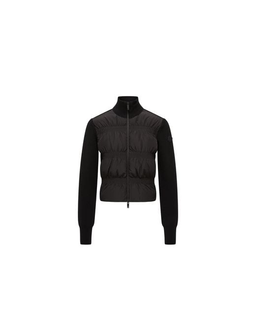 Cárdigan Con Cremallera De Lana Acolchada, Mujer, Talla Moncler de color Black