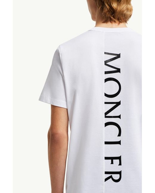 ♪直営店♪Moncler Vertical Back Logo Cotton T-Shirt 各色 Moncler Vertical Back Logo Cotton T-Shirt in White for Men