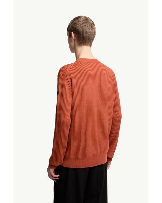 Moncler Red Wool Jumper With Pocket for men