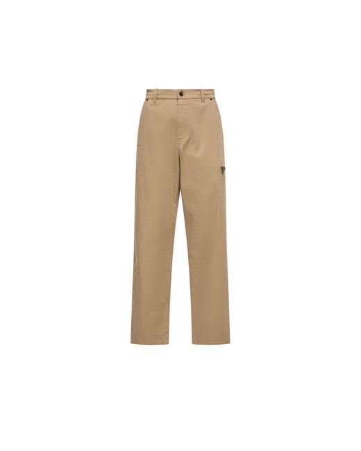 Moncler Natural Moncler Stretch Gabardine Trousers for men