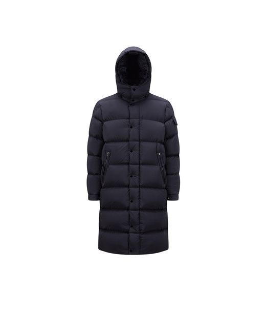 Moncler Blue Hanoverian Hooded Long Down Jacket for men
