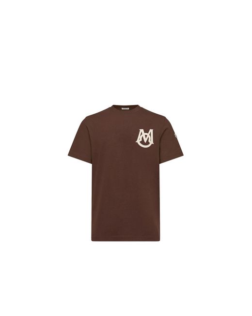 Moncler Brown Moncler Monogram Cotton T-Shirt for men