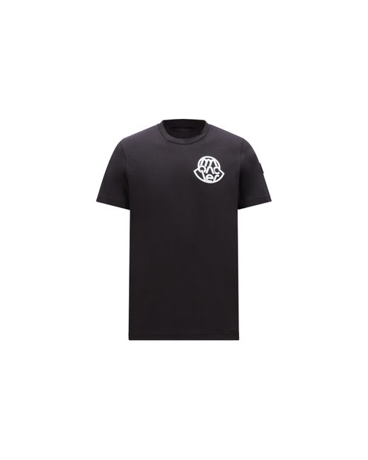 Camiseta con motivo de logotipo Moncler de hombre de color Black