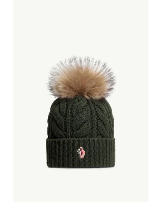 Gorro De Cachemira/Lana Con Pompón, Mujer, Talla Moncler de color Green