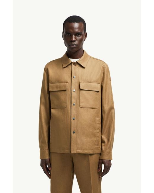 Moncler Callaqui Linen Shirt Jacket in Natural for Men