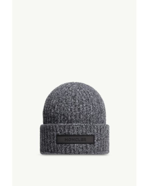 Gorro De Lana Mouliné Y Cachemira, Hombre, Talla Moncler de hombre de color Gray