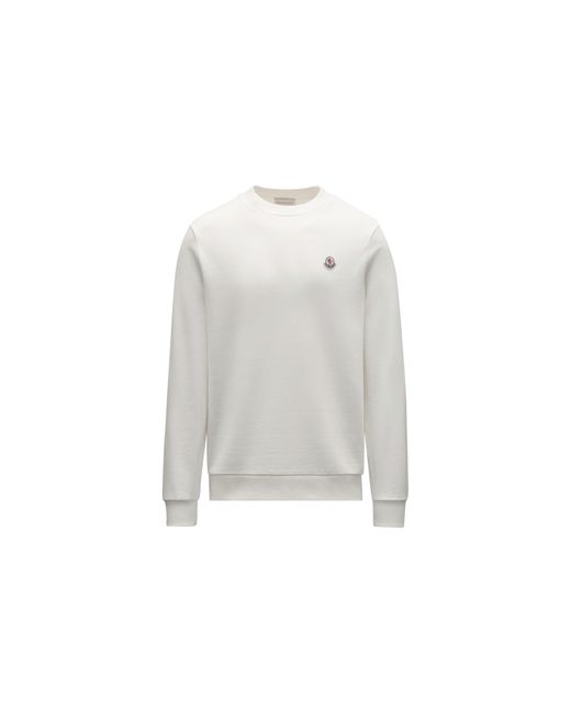 Moncler White Logo Patch Sweatshirt for men