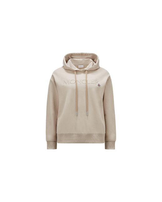 Moncler Natural Embroidered Logo Hoodie