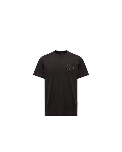 Moncler Black Moncler Three-Dimensional Logo Cotton T-Shirt for men