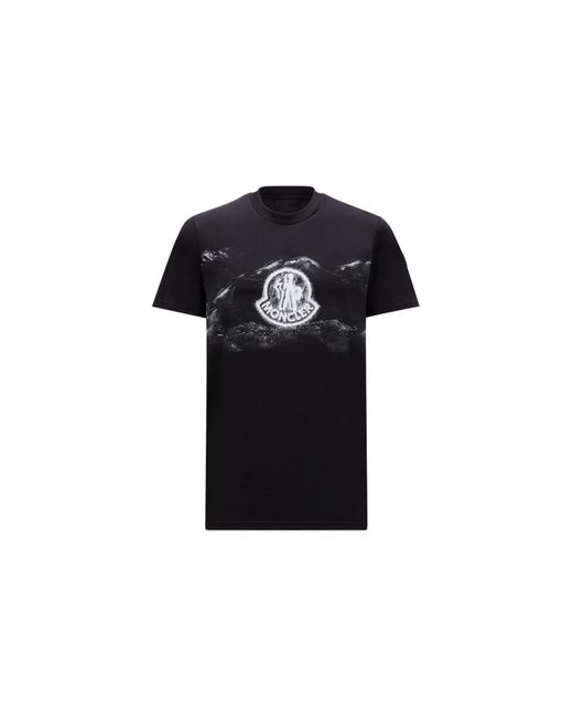 T-shirt à motif logo Moncler pour homme en coloris Black