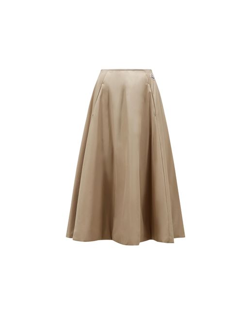 Moncler Natural Taffeta Midi Skirt