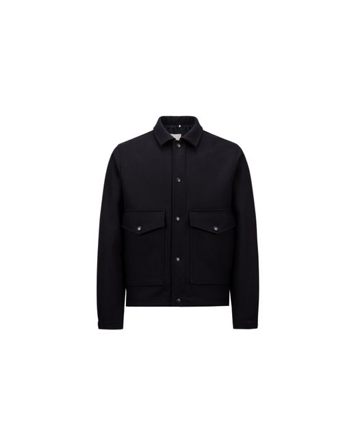 Moncler Black Fredarola Wool Shirt Jacket for men