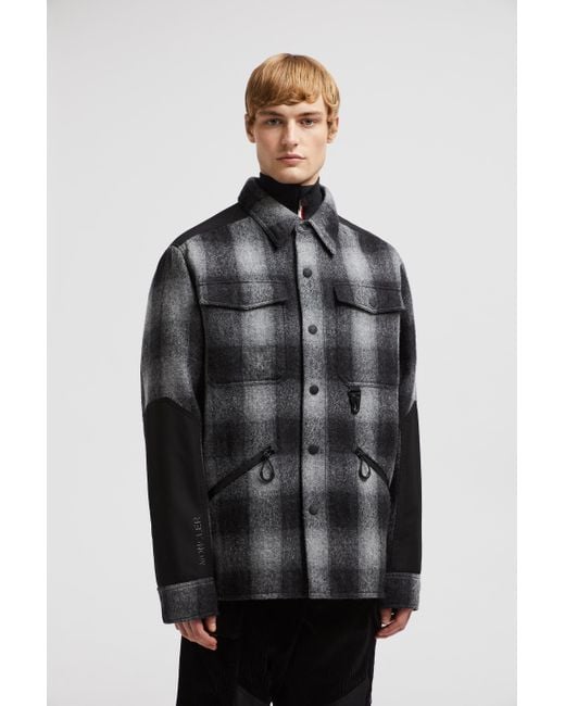 Moncler Black Tux Wool Down Shirt Jacket for men