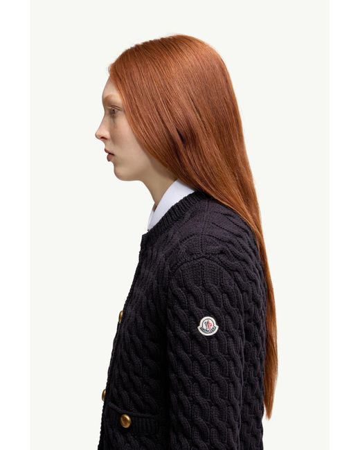 Moncler Black Cotton Blend Cardigan