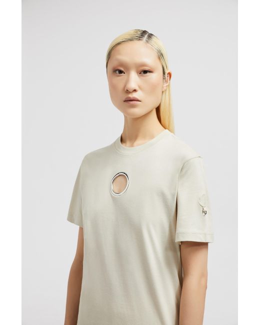 Camiseta De Algodón Con Ojal X Willow Smith, Mujer, Talla Moncler Willow Smith de color White