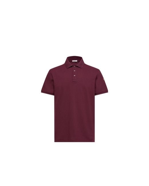 Moncler Purple Moncler Tricolor-Trimmed Cotton Piquet Polo Shirt for men