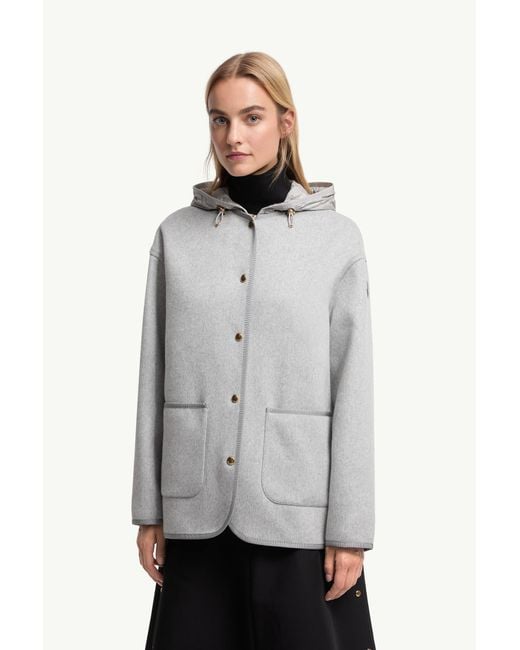 Moncler Gray Reposse 3-In-1 Wool & Cashmere Short Down Jacket