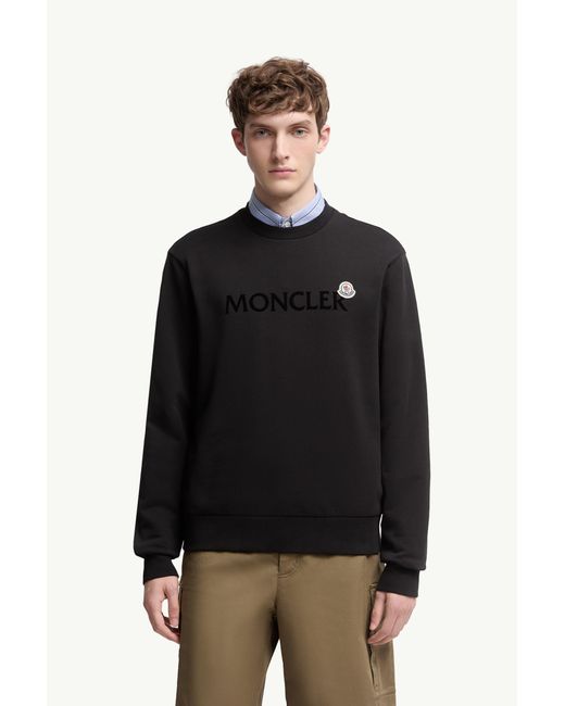 Sweat En Coton Avec Logo Moncler pour homme en coloris Black
