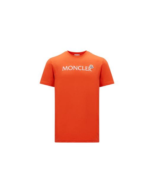 Camiseta con logotipo Moncler de hombre de color Orange