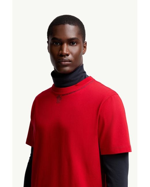 Camiseta De Algodón Con Logotipo, Hombre, Talla Moncler de hombre de color Red