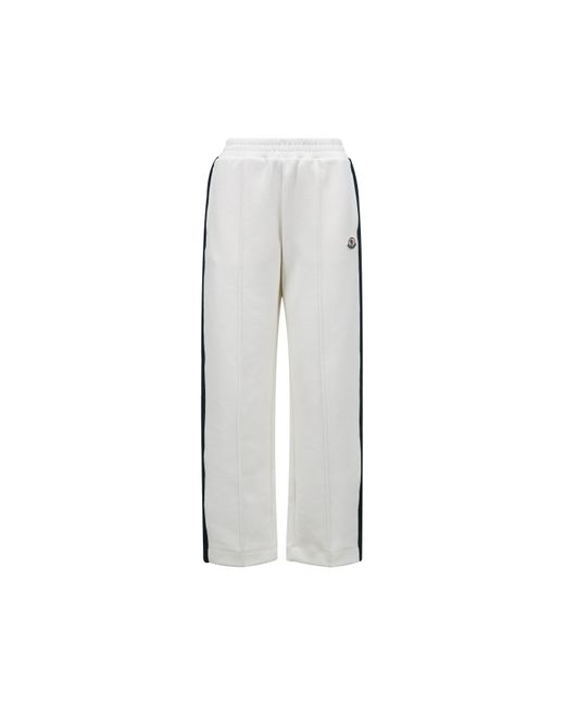 Moncler Gray Piquet Sweatpants White for men