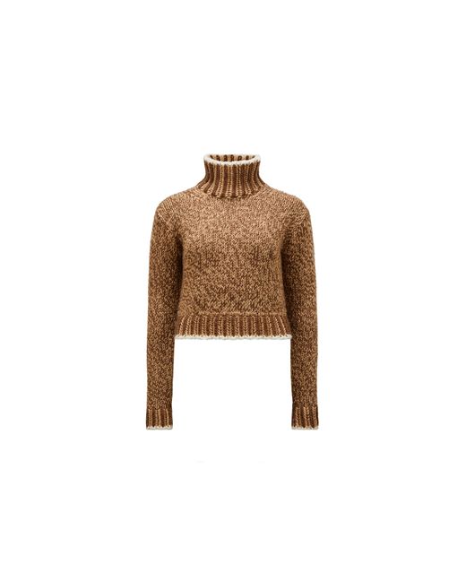 Moncler Brown Cropped Knitted Jersey