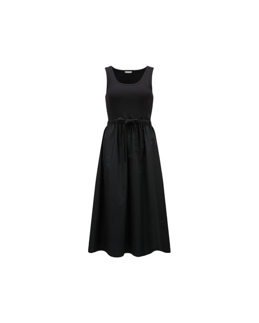 Moncler Black Fit & Flare Midi Dress