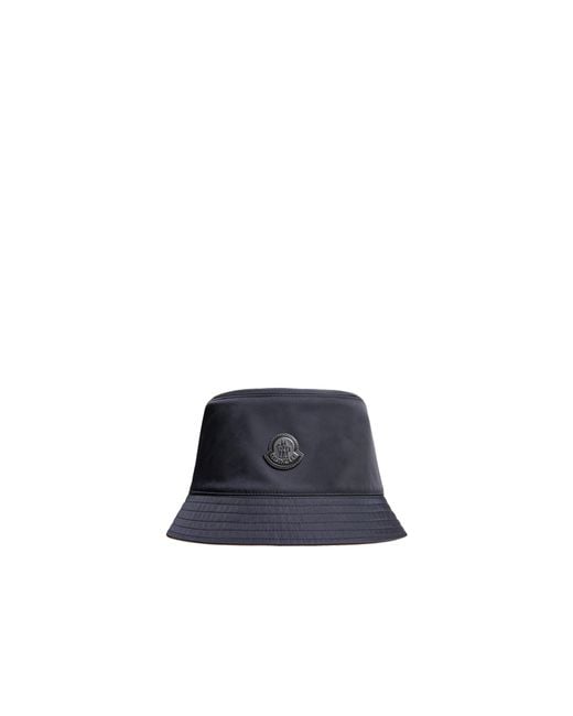 Moncler Blue Moncler Leather Logo Gabardine Bucket Hat