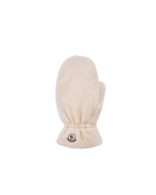 Moncler White Moncler Teddy Mittens