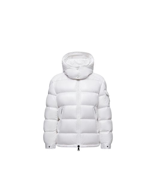 Moncler White Moncler Maire Hooded Short Down Jacket