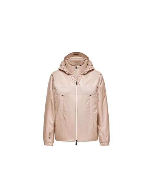 Moncler Pink Moncler Fergana Windstopper Hooded Short Down Jacket