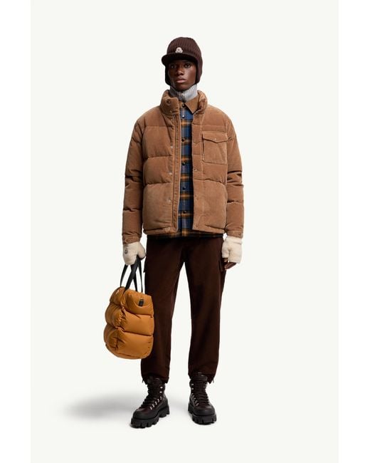メンズ Moncler Serrant ショートダウンジャケット Brown