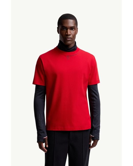 Camiseta De Algodón Con Logotipo, Hombre, Talla Moncler de hombre de color Red