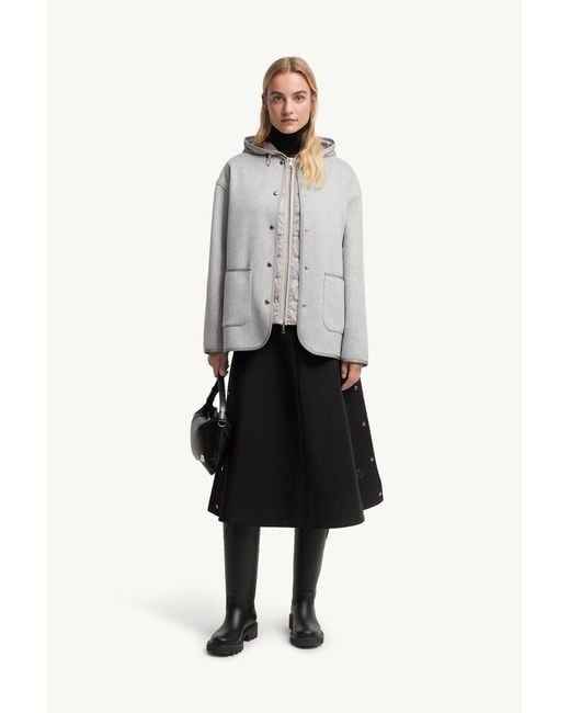 Moncler Gray Reposse 3-In-1 Wool & Cashmere Short Down Jacket