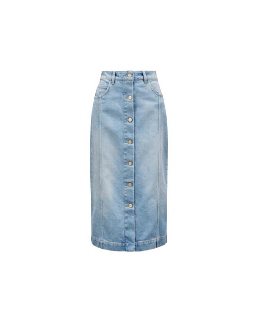 Moncler Blue Denim Midi Skirt