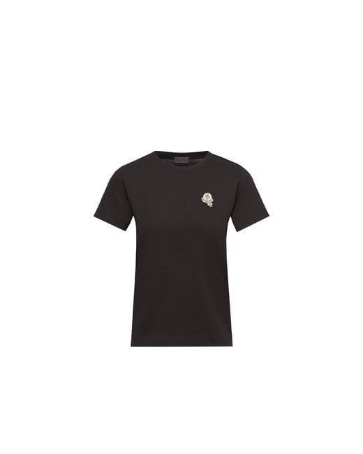 Moncler Black Moncler Logo Patch Cotton T-Shirt