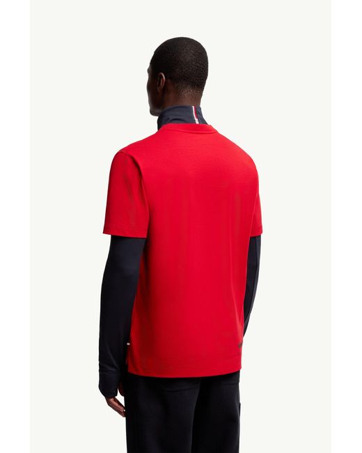 Camiseta De Algodón Con Logotipo, Hombre, Talla Moncler de hombre de color Red