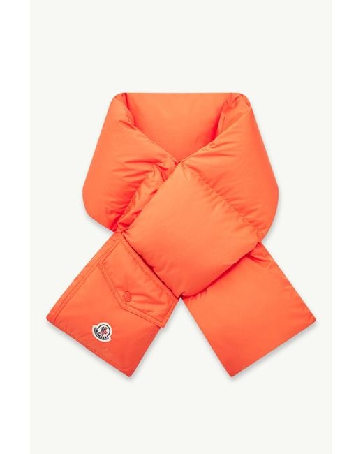 Moncler Orange Down Packable Scarf